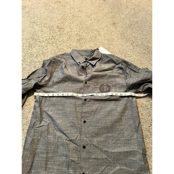 Wesc Oden Long Sleeve Oxford Button Up Shirt‎ Size Men’s Small NWT GRAY - Picture 3 of 7